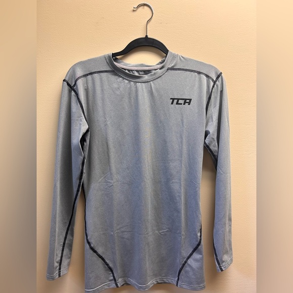 TCA Men's Gray Long Sleeve Shirt - Picture 1 of 2